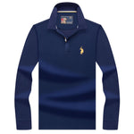 High Quality Tops&Tees Solid color Men Polo 3D Embroidery Business Casual Polo Shirts Winter Long sleeve polo shirt man brand