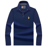 High Quality Tops&Tees Solid color Men Polo 3D Embroidery Business Casual Polo Shirts Winter Long sleeve polo shirt man brand