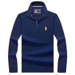 High Quality Tops&Tees Solid color Men Polo 3D Embroidery Business Casual Polo Shirts Winter Long sleeve polo shirt man brand