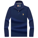 High Quality Tops&Tees Solid color Men Polo 3D Embroidery Business Casual Polo Shirts Winter Long sleeve polo shirt man brand