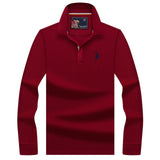 High Quality Tops&Tees Solid color Men Polo 3D Embroidery Business Casual Polo Shirts Winter Long sleeve polo shirt man brand