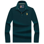 High Quality Tops&Tees Solid color Men Polo 3D Embroidery Business Casual Polo Shirts Winter Long sleeve polo shirt man brand