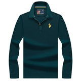 High Quality Tops&Tees Solid color Men Polo 3D Embroidery Business Casual Polo Shirts Winter Long sleeve polo shirt man brand