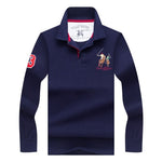High Quality Tops&Tees Solid color Men Polo 3D Embroidery Business Casual Polo Shirts Winter Long sleeve polo shirt man brand