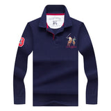 High Quality Tops&Tees Solid color Men Polo 3D Embroidery Business Casual Polo Shirts Winter Long sleeve polo shirt man brand