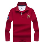High Quality Tops&Tees Solid color Men Polo 3D Embroidery Business Casual Polo Shirts Winter Long sleeve polo shirt man brand