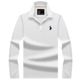 High Quality Tops&Tees Solid color Men Polo 3D Embroidery Business Casual Polo Shirts Winter Long sleeve polo shirt man brand