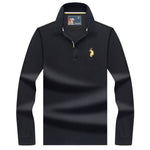 High Quality Tops&Tees Solid color Men Polo 3D Embroidery Business Casual Polo Shirts Winter Long sleeve polo shirt man brand